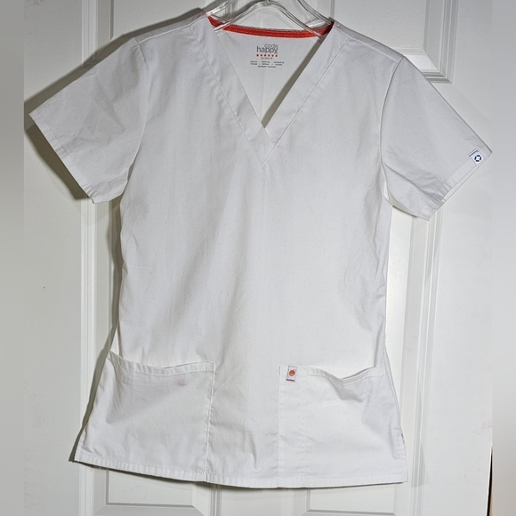 Code Happy Fit & Flare V-Neck Scrub Top, Womens Size Small - Picture 3 of 7